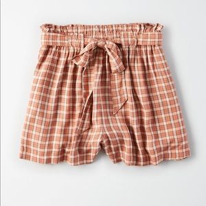 American Eagle Paper Bag Plaid Shorts